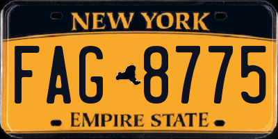 NY license plate FAG8775