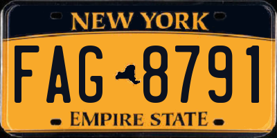 NY license plate FAG8791