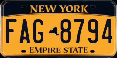 NY license plate FAG8794