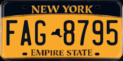 NY license plate FAG8795