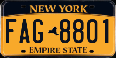 NY license plate FAG8801