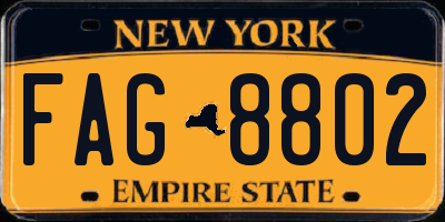 NY license plate FAG8802