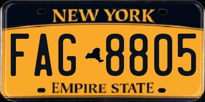 NY license plate FAG8805