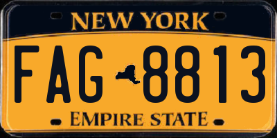 NY license plate FAG8813