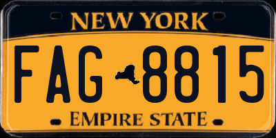 NY license plate FAG8815