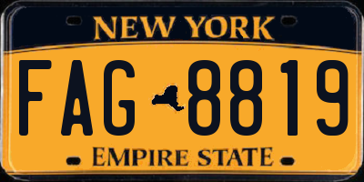 NY license plate FAG8819