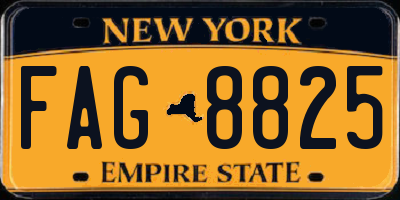NY license plate FAG8825