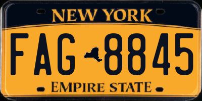 NY license plate FAG8845
