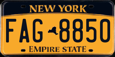 NY license plate FAG8850