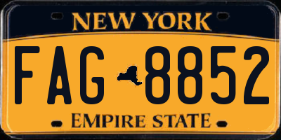NY license plate FAG8852