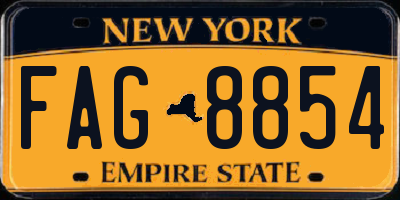 NY license plate FAG8854