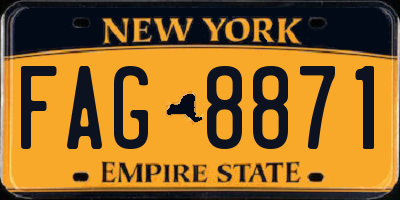 NY license plate FAG8871
