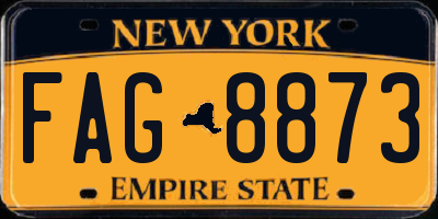 NY license plate FAG8873