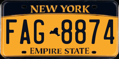 NY license plate FAG8874