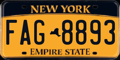 NY license plate FAG8893