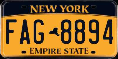 NY license plate FAG8894