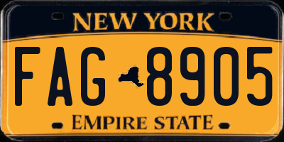 NY license plate FAG8905