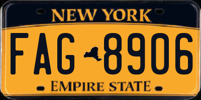 NY license plate FAG8906