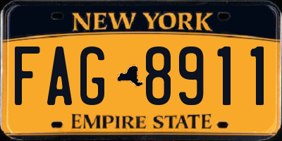 NY license plate FAG8911