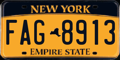 NY license plate FAG8913