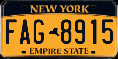 NY license plate FAG8915