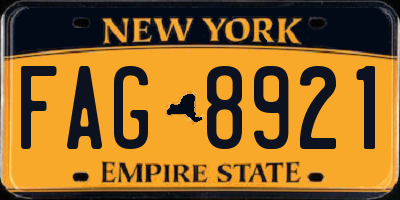 NY license plate FAG8921