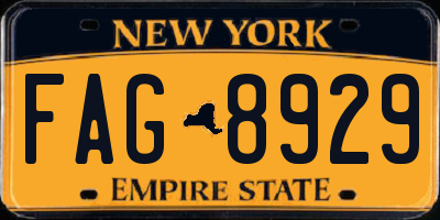 NY license plate FAG8929