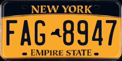 NY license plate FAG8947