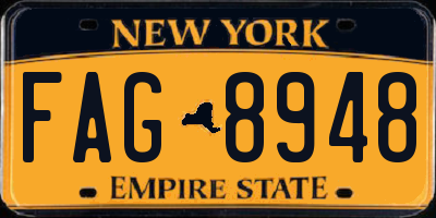 NY license plate FAG8948