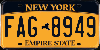 NY license plate FAG8949