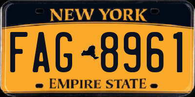NY license plate FAG8961
