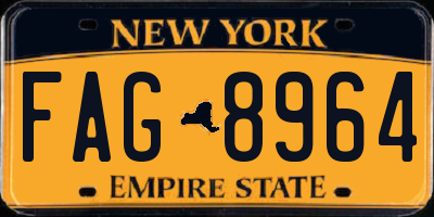 NY license plate FAG8964
