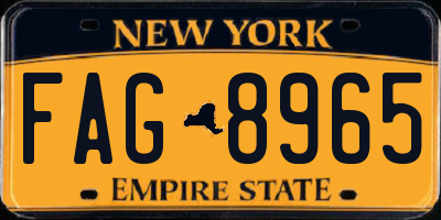 NY license plate FAG8965