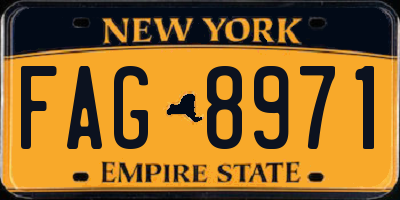 NY license plate FAG8971