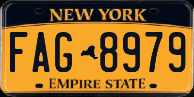 NY license plate FAG8979