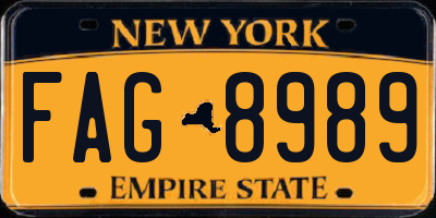 NY license plate FAG8989