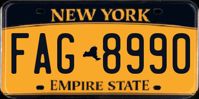 NY license plate FAG8990