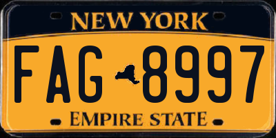 NY license plate FAG8997