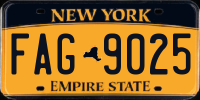 NY license plate FAG9025
