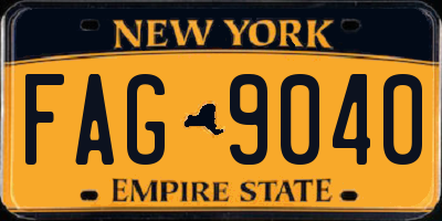 NY license plate FAG9040