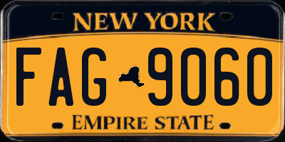 NY license plate FAG9060