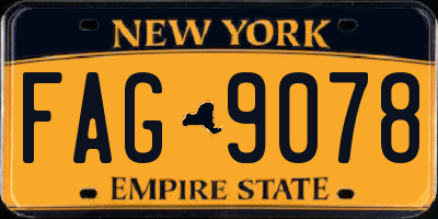 NY license plate FAG9078