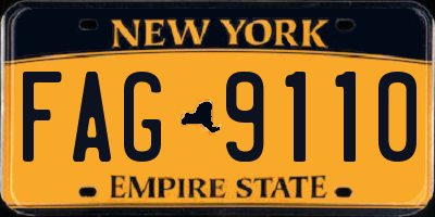 NY license plate FAG9110