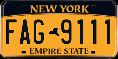 NY license plate FAG9111