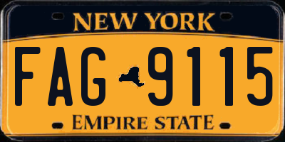 NY license plate FAG9115