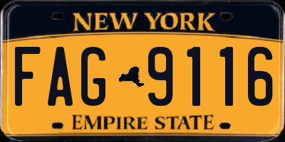 NY license plate FAG9116