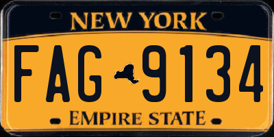 NY license plate FAG9134