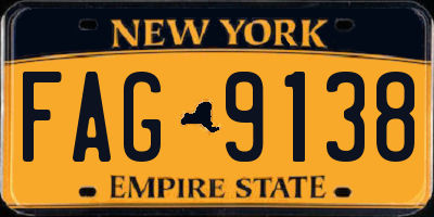 NY license plate FAG9138