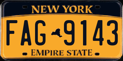 NY license plate FAG9143