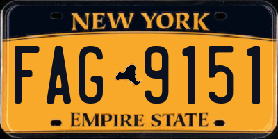 NY license plate FAG9151